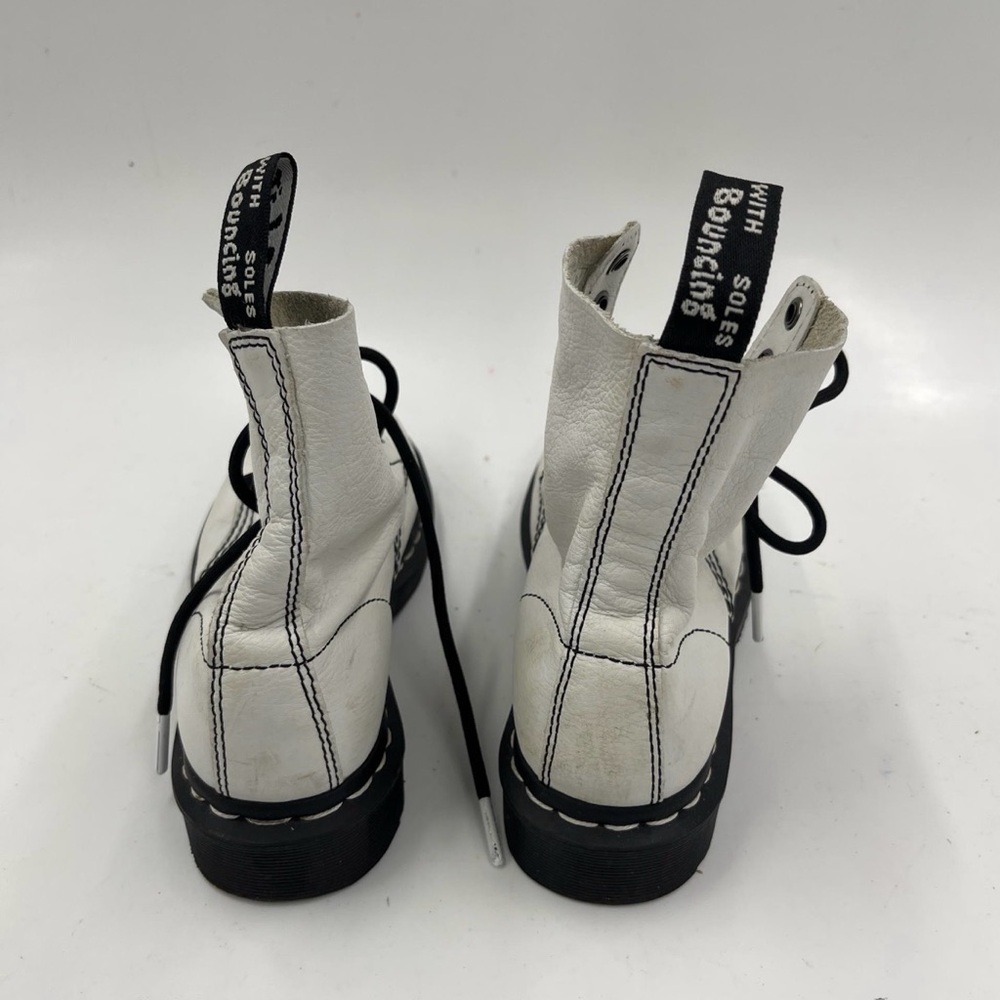 Dr. Martens 1460 White Leather Combat Boots 6 Lace Up Grunge Punk - Picture 7 of 7